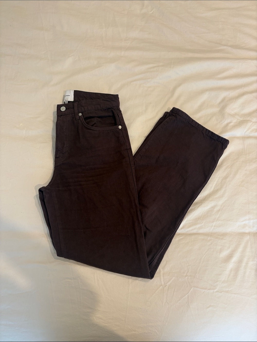 Reformation Val 90’s Mid Rise Straight Jean Brown